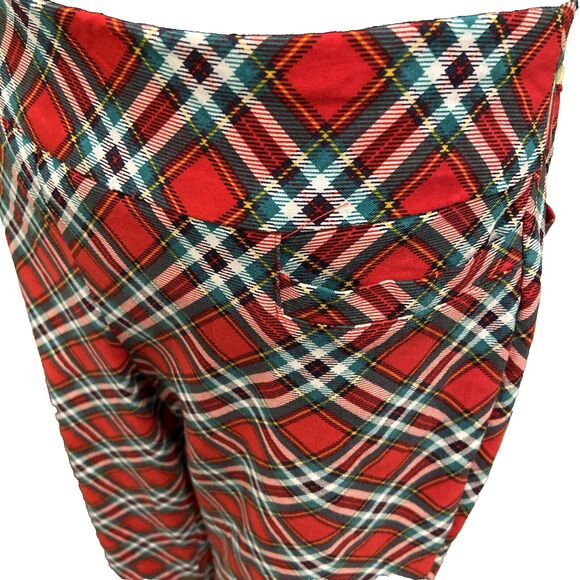 Kim Rogers Red Plaid Stretch Pants Tummy Panel Women's Size 16S - Picture 6 of 12